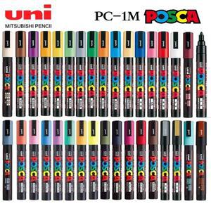 Uni Posca 마커 PC-1M 아크릴 방수 영구 그래피티 페인트 펜, 록 머그잔 세라믹 유리 목재 패브릭 페인팅
