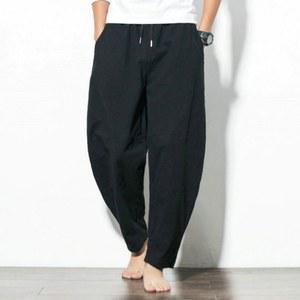 일자 허리 알라딘바지 루즈핏 핀턱 코튼과 넓은 밴드 가을 린넨 항아리바지 린넨팬츠
