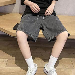 [라일리] Rly 조절 자연스러운핏 숏팬츠 남친룩 블랙진 흑청 허리끈