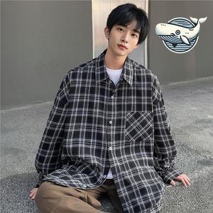 [라일리] Rly 남자 캐주얼 오버핏 체크 셔츠 여름 데일리