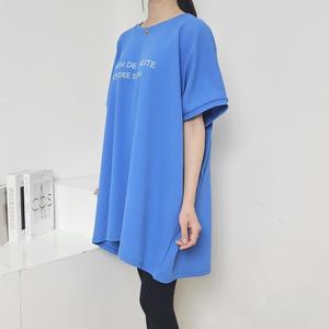 여자 빅사이즈 레터링 박스핏 롱 티셔츠 DMES-TSH-STS14351077