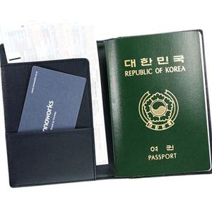 웍스 카드수납겸 메쉬타입 천연소가죽 여권지갑 GS402
