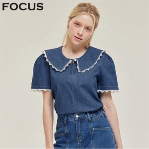 [포커스] 세일러 카라 데님 블라우스_VF5M1BL5011