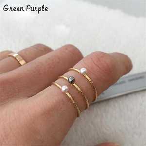 담수 진주 반지 쥬얼리 너클 Boho Bague Femme 미니멀리즘 Anelli Donna Aneis 여성용