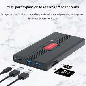 외장S 하드 드라이브 HDD 인클로저 TF SD 카드 리더 SATA 2.5 인치 USB 3.0 C 타입 인터페이스 4TB 대용량
