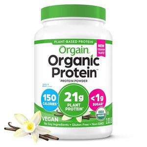 오가인 비건 단백질 파우더 - 무첨가 03파운드 바닐라 GMO 다를 유당 앤 2 빈 포장은 프리바이오틱 설탕 식물성 스무디용 없음 쉐이크 비 성분 수 21g 섬유 6g