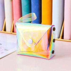 홀로그램 PVC 백 작은 파우치 가방 9.5x7cm D