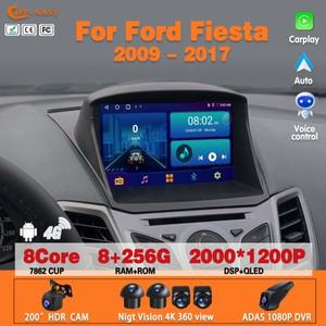 d Fiesta 2009 - 2017 용 9 인치 안드로이드 14 차량용 라디오 멀티미디어 스테레오 Carplay 네비게이션 GP