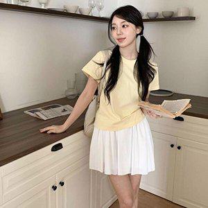 [옷자락]여자 러블리 바스락 밴딩 플레어 미니 스커트