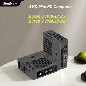 TOPC 미니 PC AMD Ryzen 9 7940HS ES  7 Nuc USB4 듀얼 LAN 2xDDR5 PCIe4 Windows 11 게임용 컴퓨터 WiFi6