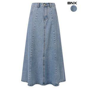[하프클럽/BNX]여성 A라인 절개 데님 스커트