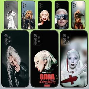 LLady GGaga 가수 휴대폰 케이스 삼성 갤럭시 A20A21sA22A31A32A52A53A7273A80A91 용 소프트 블랙 커버