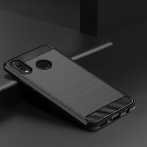 텍스처 화웨이 Y6 Y7 프라임 Y8P Y9 2019 Y5 명예 8A X7 X6 X8 5G 탄소 섬유 케이스 커버