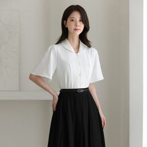 [시크라인] (~XXL까지) 노바인 숄카라 핀턱 소매 블라우스 여름 날개소매 하객룩 오피스룩 데이트 모임 미시 빅사이즈