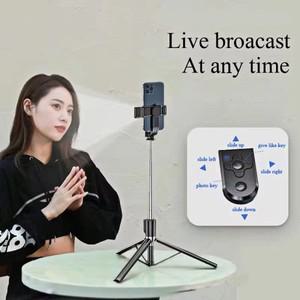 1.7M 블루투스 무선 셀카 삼각대 채우기 라이트 셔터 원격 제어 아이폰 스마트 폰용 휴대용 접이식 모노 포