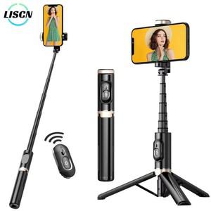 LISCN 3 in 1 셀카봉 삼각대 아이폰/갤럭시/화웨이/삼성용 알루미늄 블루투스 확장형 휴대폰 홀더