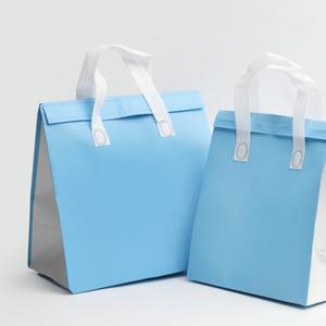 부직포보냉백 소풍도시락포장가방 일회용보온가방 블루 대형