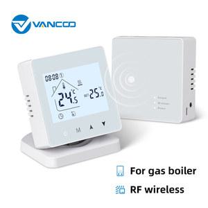 VANCOO 수성 가스 보일러용 스마트 무선 온도 조절기 난방 룸 프로그래밍 가능한 컨트롤러 배터리 전원