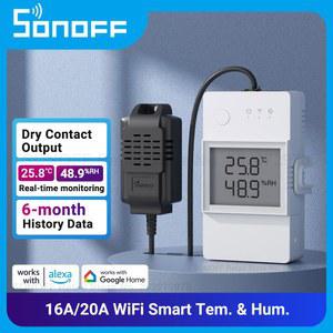 SONOFF TH Elite 16A/20A WiFi 스마트 스위치 온도 습도 감지기 모니터 Alexa 구글 홈을 통한 LCD 화면 원격 제어