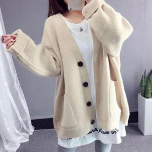 [셀러허브]브이넥 단추데일리 가디건 간절기 롱가디건 아우터 루즈핏 (S31553427)