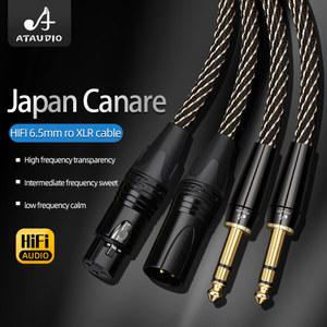 HIFI 6.5MM XLR 오디오 케이블 4N OFC CANARE 듀얼 6.35MM TRS 앰프 믹서 스피커 용 3PIN