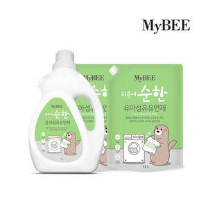 마이비 피부에순한 유아유연제 용기(1500ml)+리필(1500ml)x2팩