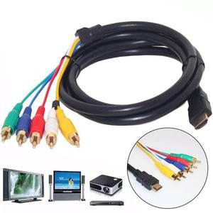 HDMITORGB 5피트 HDMI 호환 수-5-RCA RGB 오디오 비디오 AV 골드 컴포넌트 변환 케이블 Y4Z6
