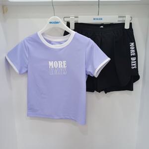 [에꼴리에]배색랍바워터반팔티세트(22B04580261)