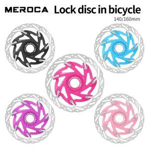 MEROCA 초경량 센터 잠금 자전거 브레이크 로터(방열판 포함) 도로  MTB 로터용 140/160mm 1.8mm 두께