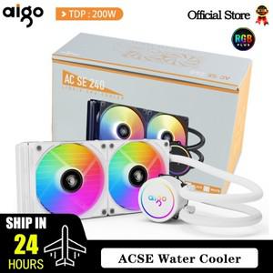 Aigo ACSE 수냉식 CPU 쿨러 120, 240 mm RGB 선풍기 액체 방열판 통합 라디에이터, LGA 2066, 2011, 1151,