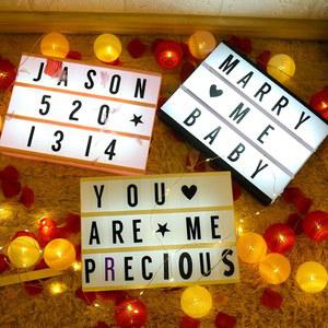A4 A5 A6 DIY 편지 LED 조합 라이트 박스 야간 조명 USB/AA 배터리 구동 기호 카드 테이블 램프 메시지 보드