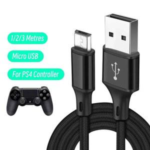 PS4 컨트롤러용 충전 데이터 케이블, PS4 Gampad 조이스틱 게임 액세서리용 USB 충전기 케이블, 1M, 2M, 3M