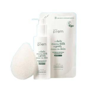 메이크프렘 모이스처 비건 클렌징밀크 200ml+리필200ml+(곤약스펀지) x3SET (AD)