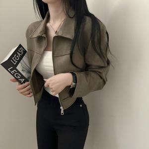 [오노마] ONM 여성 3컬러 데일리룩 스웨이드자켓 집업 크롭자켓