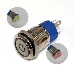 12V-24V16mm푸쉬락버튼 스위치 플랫 투톤LED 전원링 티앤디