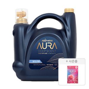 아우라 딥센트 대용량 화이트플로럴, 5.5L, 1개 + 증정(생화캡슐 리필 피오니로즈, 680ml, 1개)