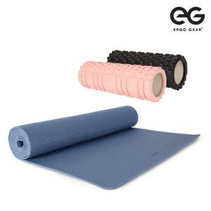 [EG] 에르고기어 PVC 6mm 요가매트 + 폼롤러 30*10cm 세트 구성 (매트 1개 + 폼롤러 1개)