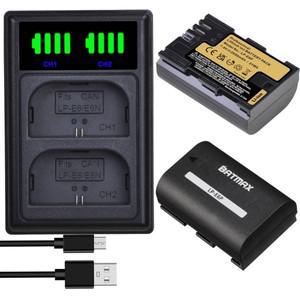 Batmax LP-E6P 배터리 2850mAh + 충전기 Canon EOS R5 Mark II 5DS 80D