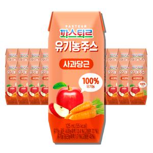 파스퇴르 유기농주스 사과당근 125ml 24개