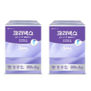 크리넥스 미용티슈 실크소프트 세라마이드 200매 12입