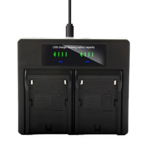 소니 NP-F970 용 듀얼 배터리 충전기 카메라 C 타입 + USB