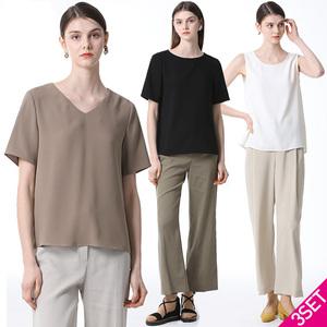 3SET [홈쇼핑방송/르오트(LeOT)] 에디션 찰랑 에센셜 썸머블라우스 3종세트-사이즈 55~88까지