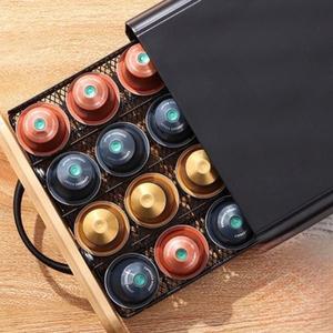 보관함 슬라이딩 우드 커피캡슐 40구