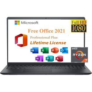 Dell 2024 Inspiron 15 비즈니스 노트북 무료 마이크로소프트 오피스 2021 평생 라이선스 포함 AMD 라이젠