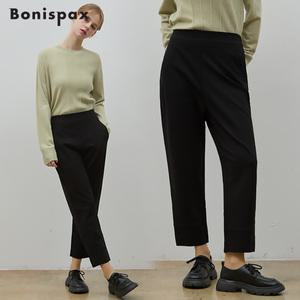 [보니스팍스(Bonispax)] 여유로운 뒷밴딩 세미 배기 팬츠 (택가격: 99000원)