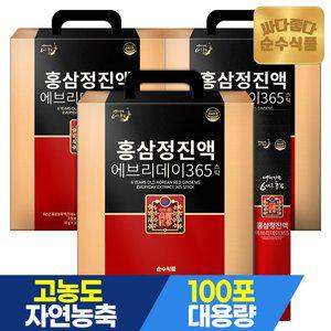 [순수식품](전용쇼핑백) 6년근 홍삼정 진액 에브리데이 365 스틱 3박스(300포) 실속형 / 홍삼