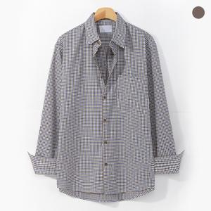 [후앙스]오버핏 배색 체크 포켓 셔츠 NDST1855
