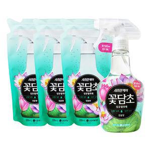 엘지 샤프란케어 꽃담초 섬유탈취제 연꽃 본품400mL x 1개 리필320mL X 3개