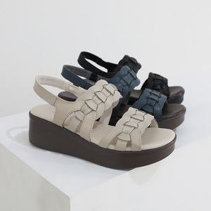 제이슈 천연소가죽 엘렌 통굽 샌들 5cm