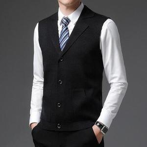 남자조끼 캐시미어 베스트 겨울 울 가을 버튼 정장넥 남성옷 S1M2